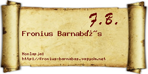 Fronius Barnabás névjegykártya