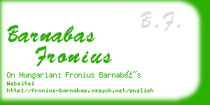 barnabas fronius business card